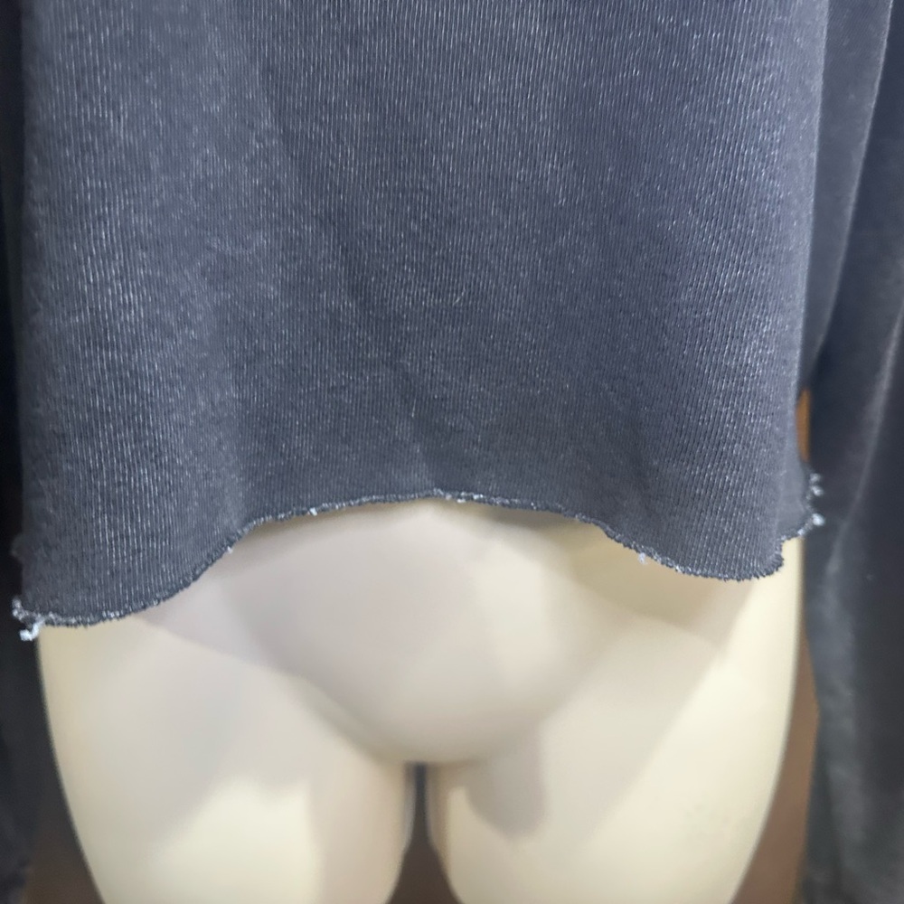 NWOT SIZE L Double Zero Charcoal Cropped Sweatshirt - Picture 4 of 10